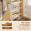 SoBuy FSR151-H-E-W Schlankes, platzsparendes Schuhregal, Schuhregal für den Eingangsbereich, Schuhregal aus Holz mit Sensor-LED-Licht und 19 cm Tiefe, für Eingang und Flur, für kleine Räume, weiß, 50 x 19 x 131 cm