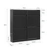 SoBuy FSR169-SCH, Shoe Rack with 4 Folding Doors and 2 Entrance Drawers | Mobile shoe rack, large capacity, ideal for entrance, corridor and small apartments