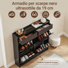 SoBuy FSR169-SCH, Shoe Rack with 4 Folding Doors and 2 Entrance Drawers | Mobile shoe rack, large capacity, ideal for entrance, corridor and small apartments