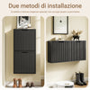 SoBuy FSR204-W slimpazio Slim Slipagle Intrare cu 2 atracții Basculante, ansamblu vertical/orizontal, mobilă din lemn modern pentru coridio mic, 50x19x100cm