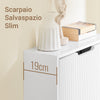 Sobuy FSR204-W Slip Slim Slim Slivier Вход с 2 баскуланти ат, вертикално/хоризонтално сглобяване, модерни мебели от бяло дърво за малък коридор, 50x19x100cm