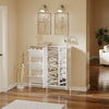 SoBuy FSR231-W Scarpiera Salvaspazio con 2 Ante, 10 Ripiani Inclinati, Bianco - immagine 11/12
