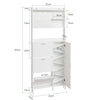 SoBuy FSR232-W Armadio per Scarpe Multiuso con 6 Ganci, 8 Ripiani, Bianco - immagine 3/12