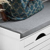 SoBuy Panca scarpiera 97x30x47cm - Bianca con Cuscino Grigio FSR62-II-W