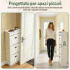 SoBuy FSR94-WG Scarpiera Salvaspazio - Cassetto Integrato Push-to-Open per Chiavi e Accessori