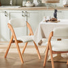 SoBuy FST92-Wx2, Комплект дървени сгъваеми столове от 2 подплатени кухненски фотьойла, вътрешни столове за офис, балкон, градина - Пестящи място сгъваеми сгъваеми столове от бук, бял
