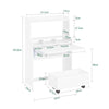 SoBuy Klappschreibtisch mit Box mit Rollen 64x25x98 cm FWT105-W