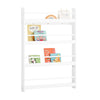 SoBuy KMB08-II-W Libreria Montessoriana per Bambini Libreria Bambini da Parete Libreria Montessoriana con 4 Ripiani Porta Libri e Portagiochi Mensole Cameretta Bianco 80x12x118cm