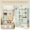 SoBuy KMB08-II-W Libreria Montessoriana per Bambini Libreria Bambini da Parete Libreria Montessoriana con 4 Ripiani Porta Libri e Portagiochi Mensole Cameretta Bianco 80x12x118cm
