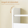 SoBuy KMB08-II-W Libreria Montessoriana per Bambini Libreria Bambini da Parete Libreria Montessoriana con 4 Ripiani Porta Libri e Portagiochi Mensole Cameretta Bianco 80x12x118cm